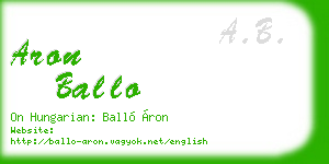 aron ballo business card